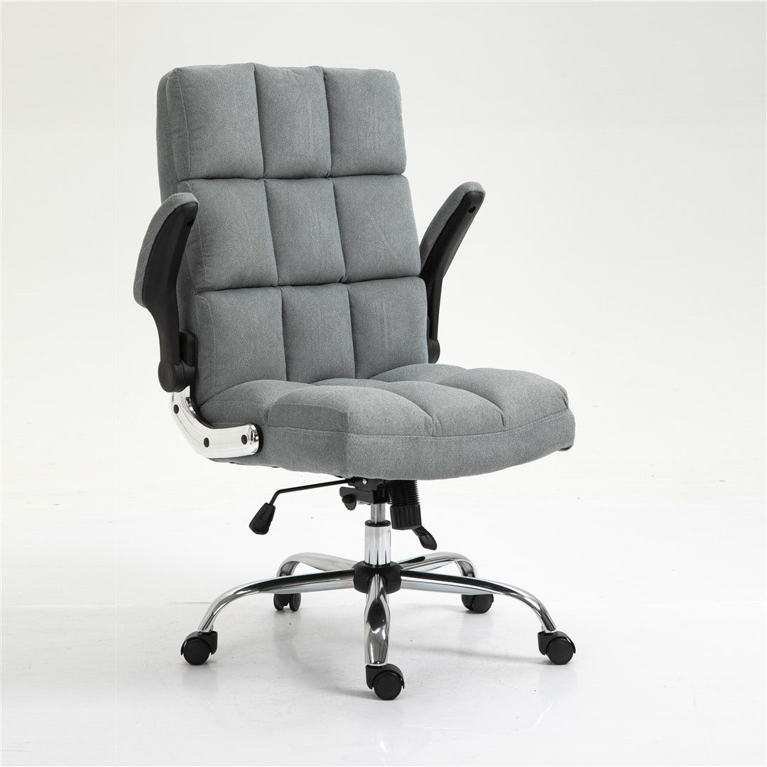 Marjorie Velvet Ergonomic Swivel Adjustable Office Chair - Grey