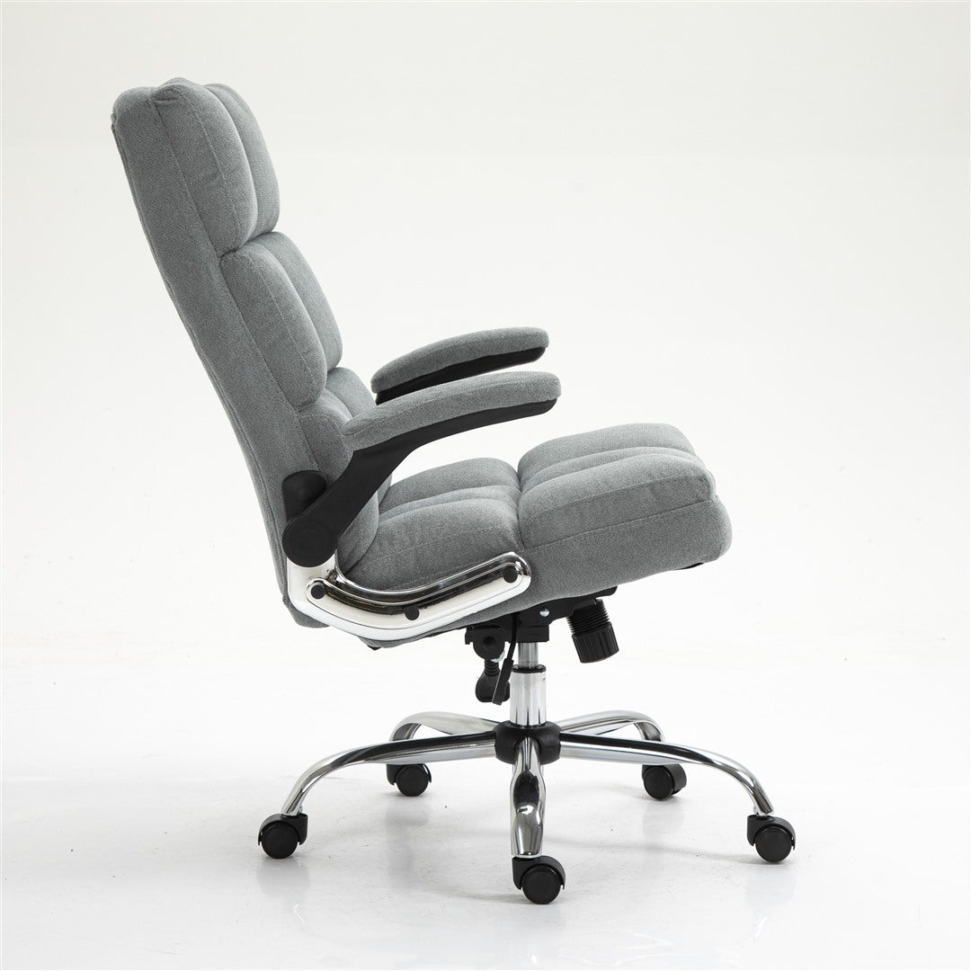Marjorie Velvet Ergonomic Swivel Adjustable Office Chair - Grey