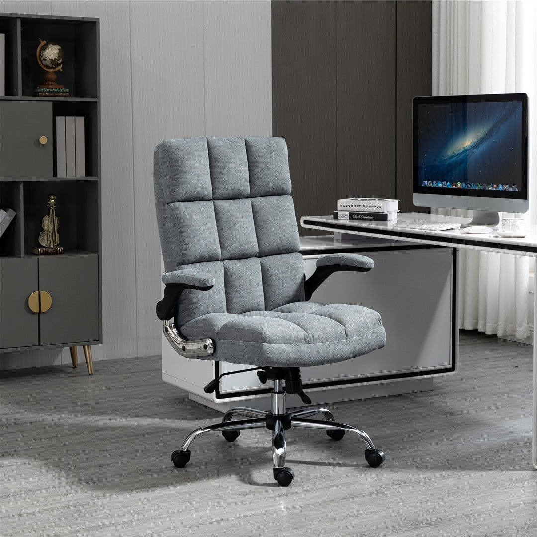 Grey Velvet Office Chair
