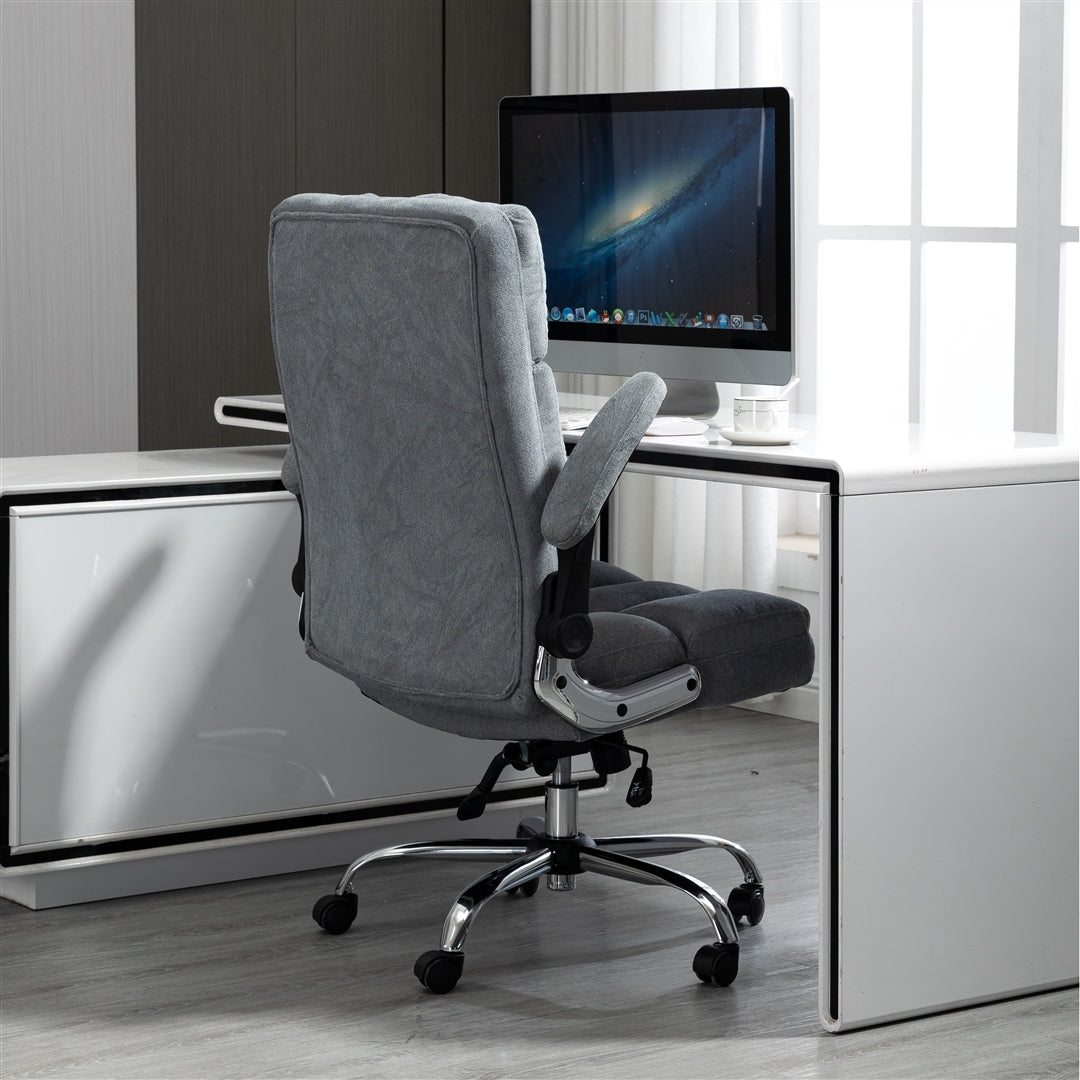 Marjorie Velvet Ergonomic Swivel Adjustable Office Chair - Grey