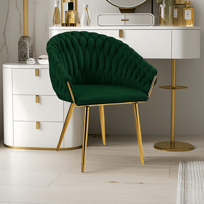 Velvet Dining Chairs with Gold Legs