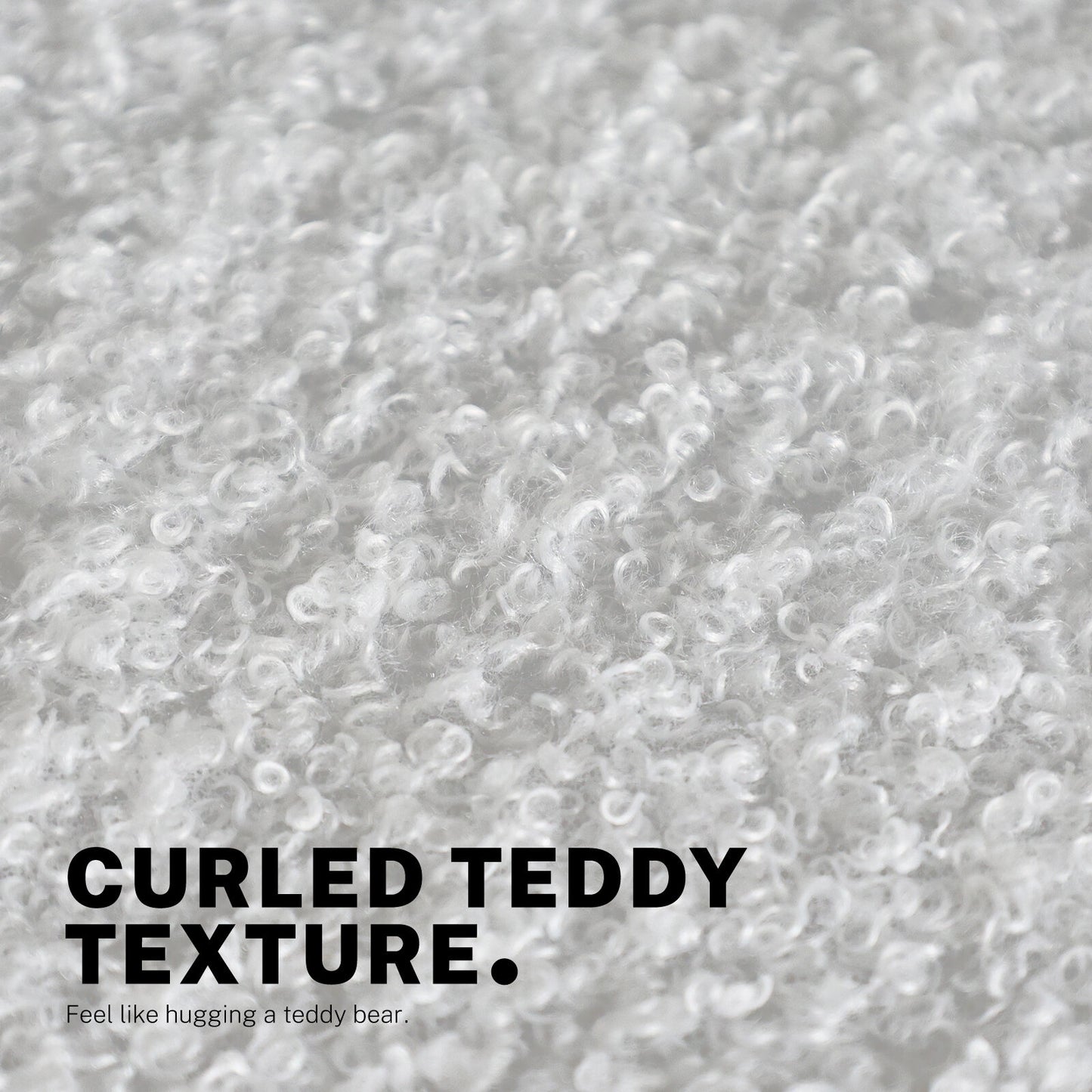 Teddy White Boucle Armless Swivel Study Office Desk Chair Seat