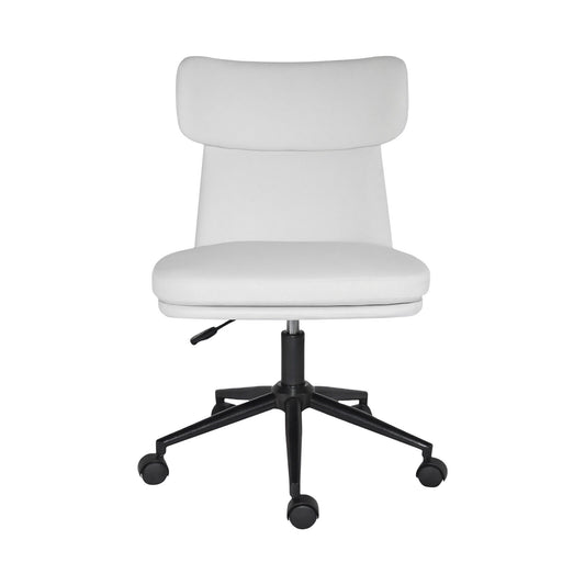 La Bella Office Desk Chair | PU Leather Home Office Swivel Chair Computer Seat WHITE