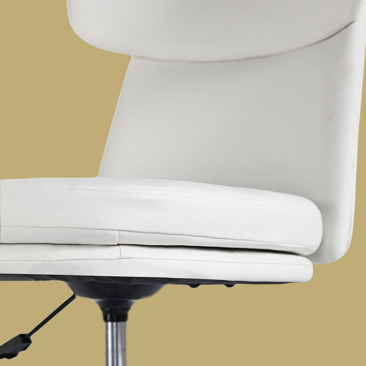 La Bella Office Desk Chair | PU Leather Home Office Swivel Chair Computer Seat WHITE