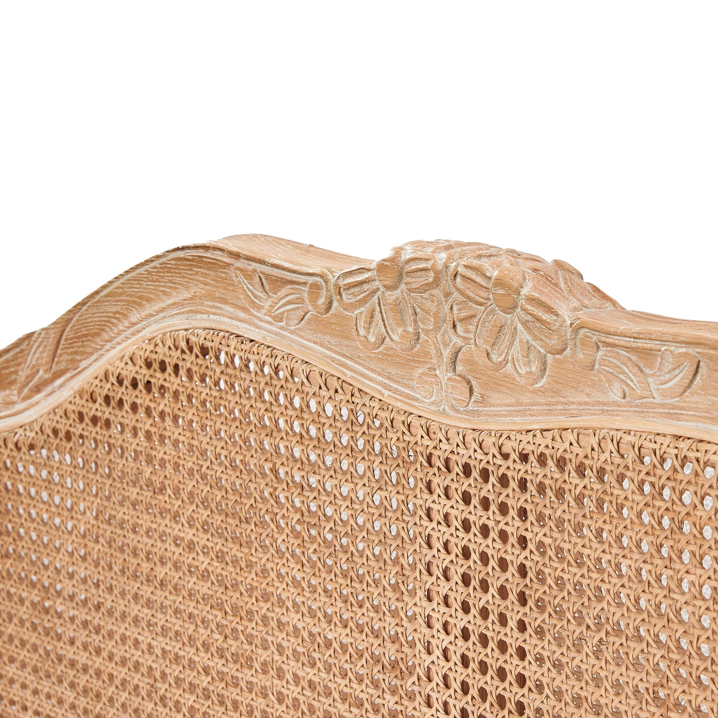 Ubud King Size Bed Frame - Solid Oak Natural Rattan