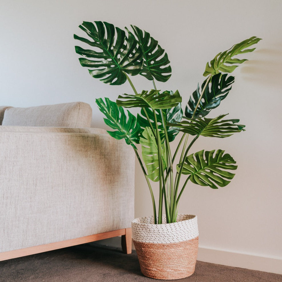 Faux Artificial Home Decor Potted Monstera Plant 120cm