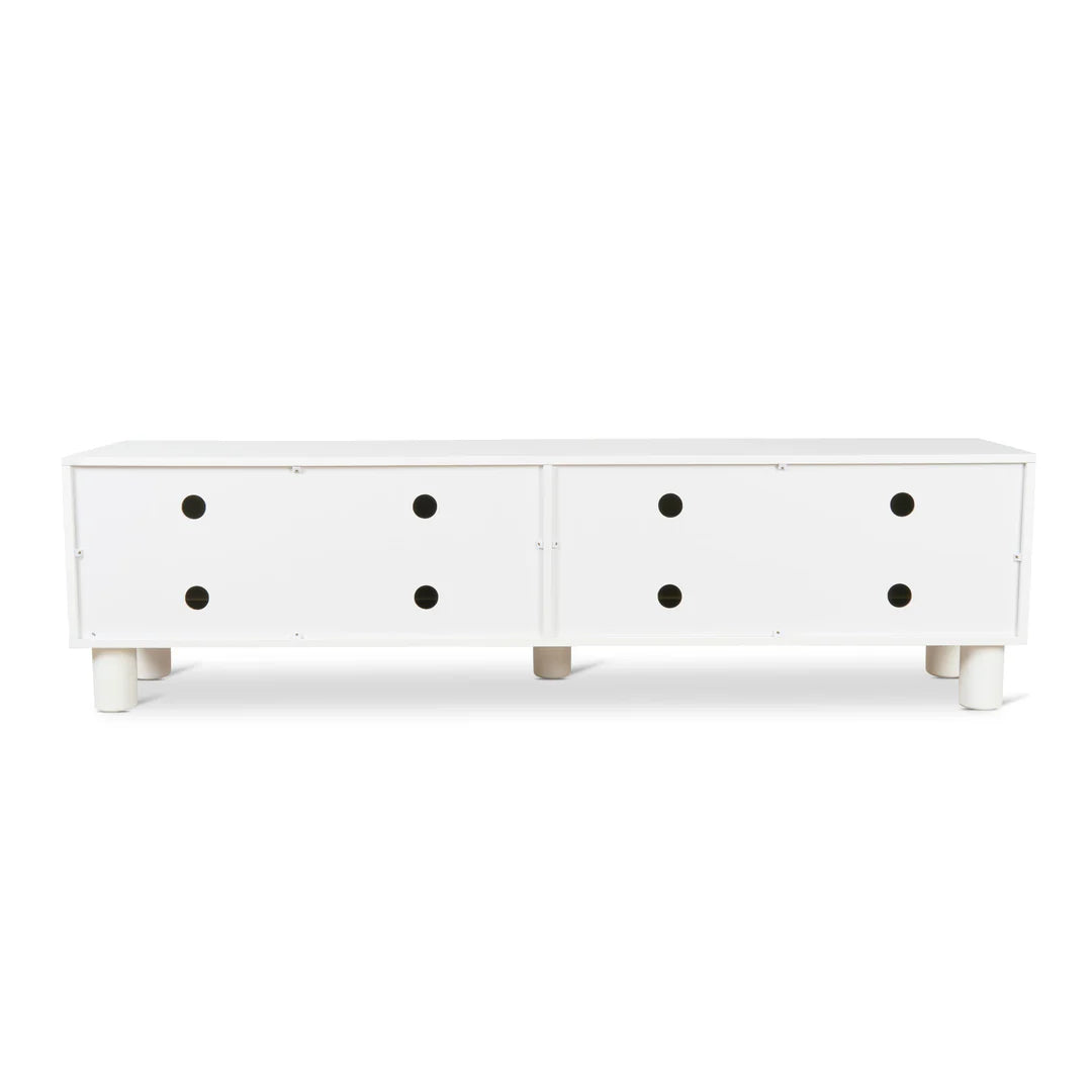 White Fluted TV Entertainment Unit