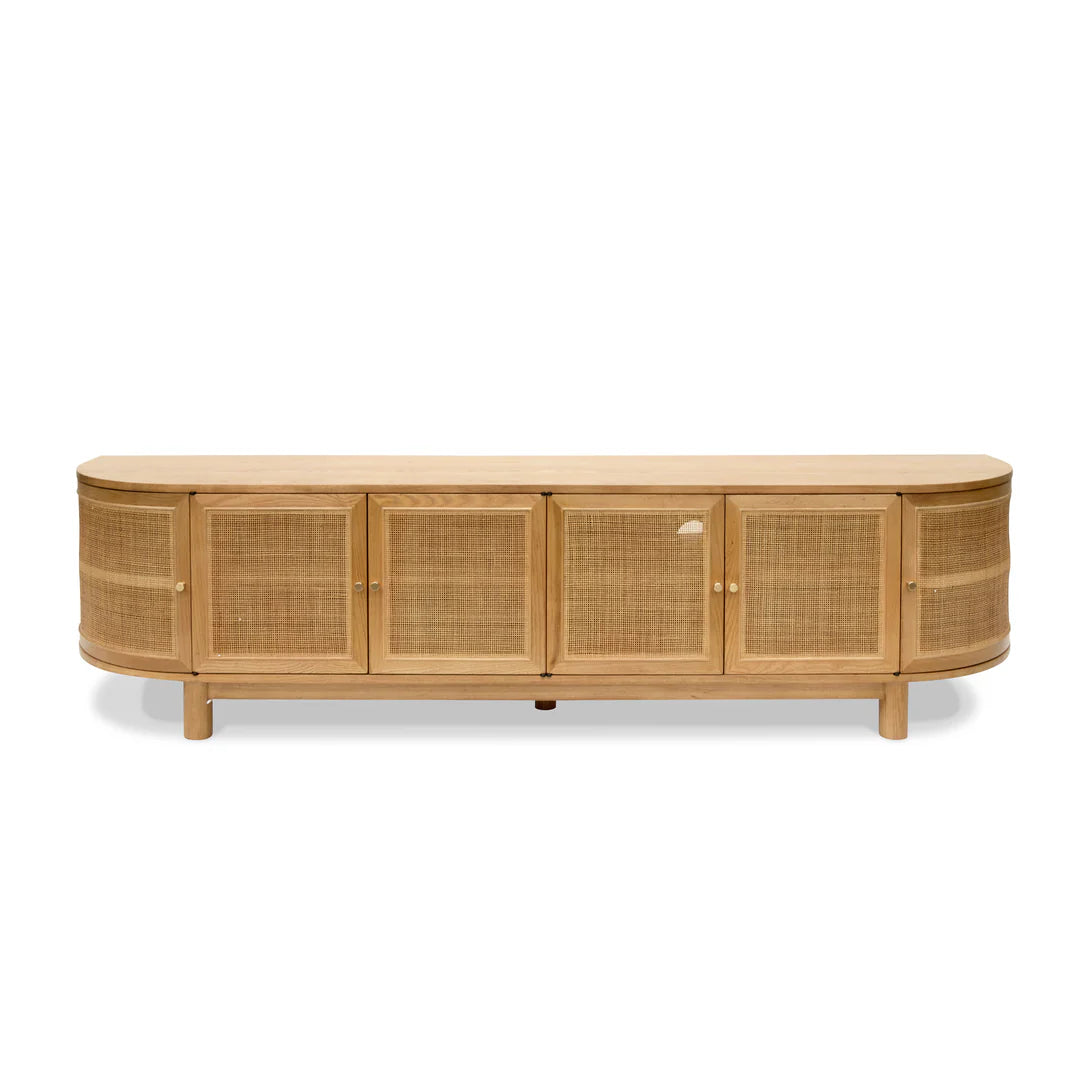 Willow Breeze 2.2m Rattan Doors TV Entertainment unit - Natural