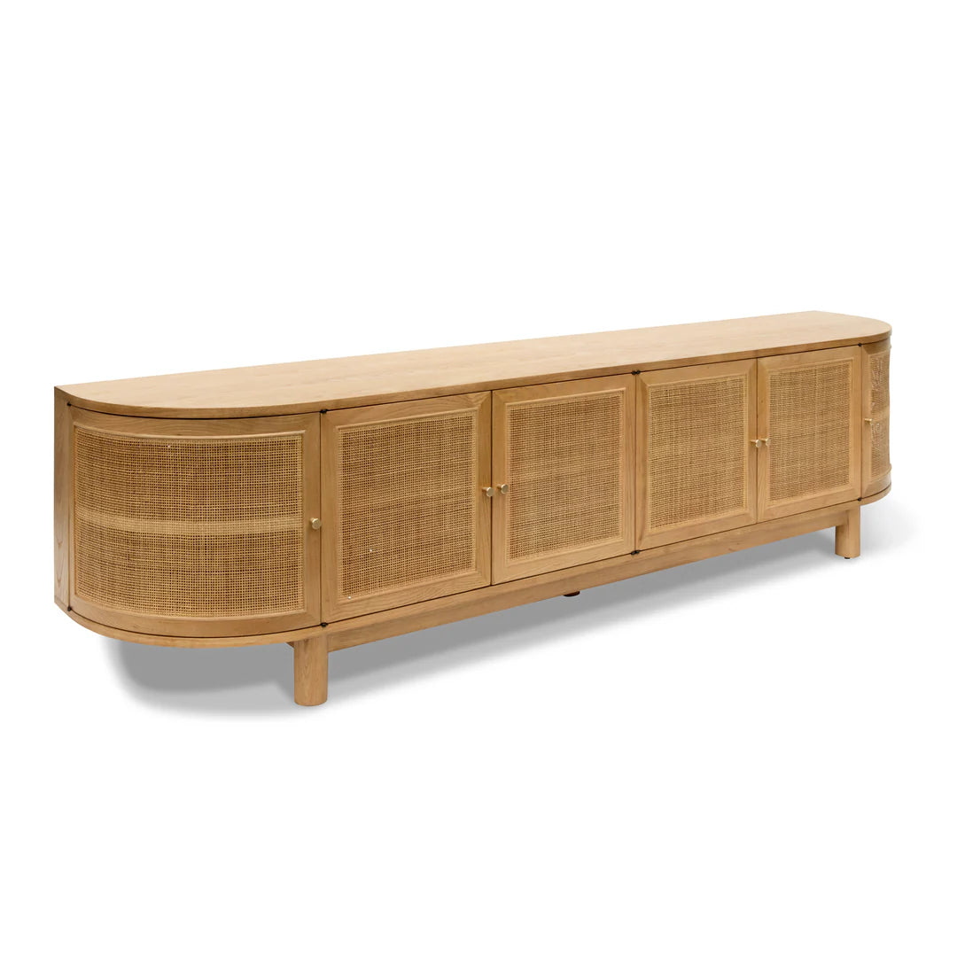 Willow Breeze 2.2m Rattan Doors TV Entertainment Unit - Natural