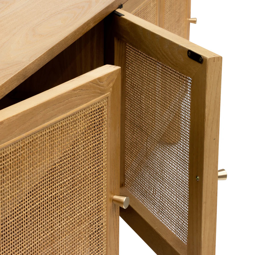 Willow Breeze 2.2m Rattan Doors TV Entertainment Unit - Natural