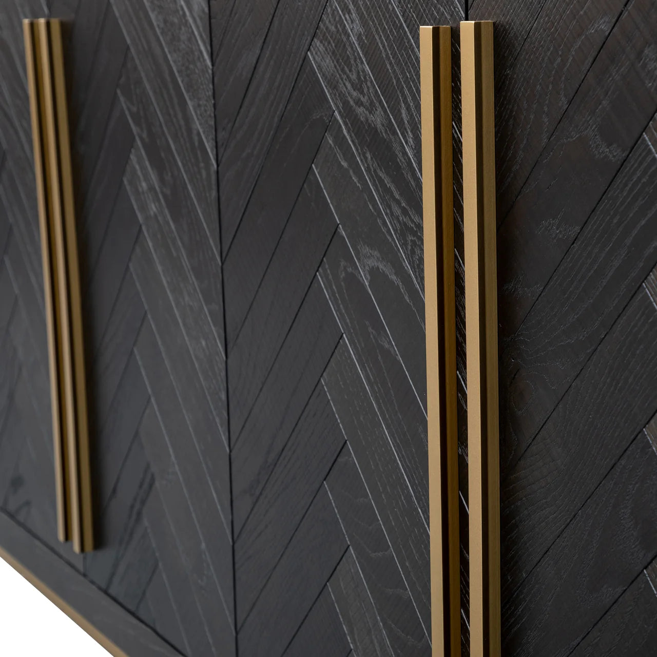 Wilma Wide Sideboard - Black and Brass