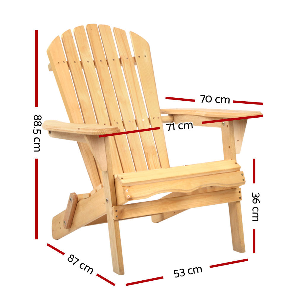 Outdoor Adirondack Lounge Beach Chair - Natural