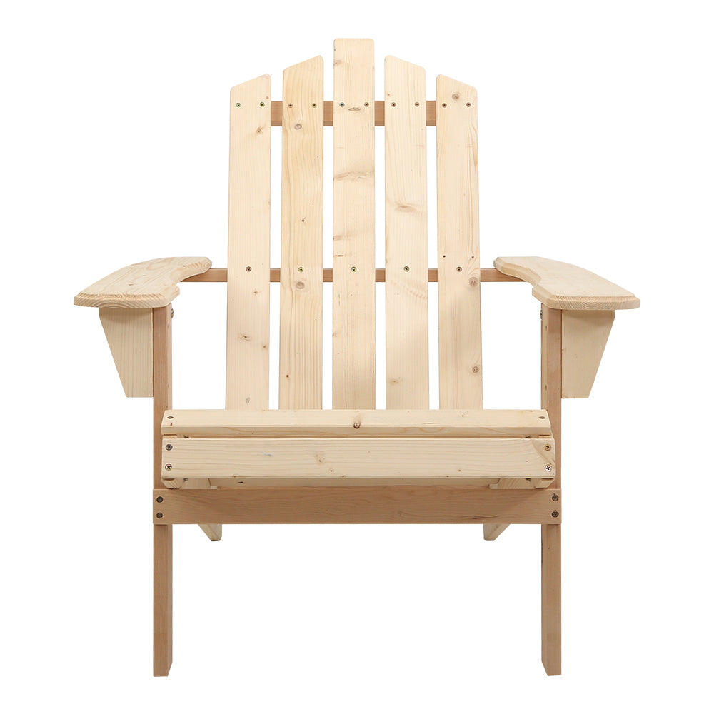 Outdoor Adirondack Lounge Beach Chair - Light Wood Tone