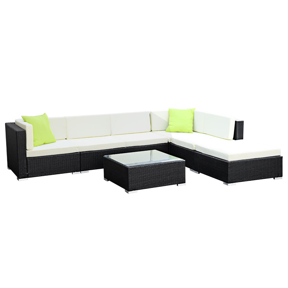 7 Piece Outdoor Furniture Set Wicker Sofa Lounge