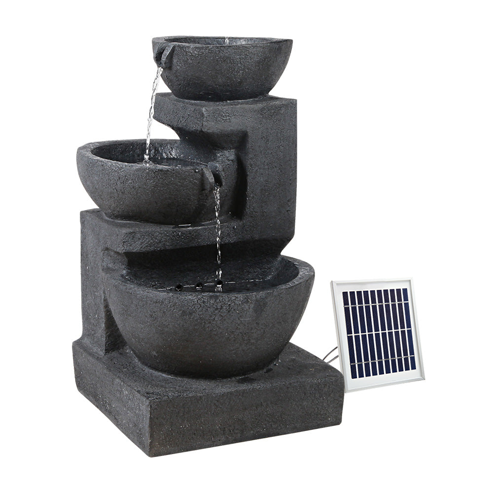 3 Tier Solar Powered Bird Bath with LED Lights