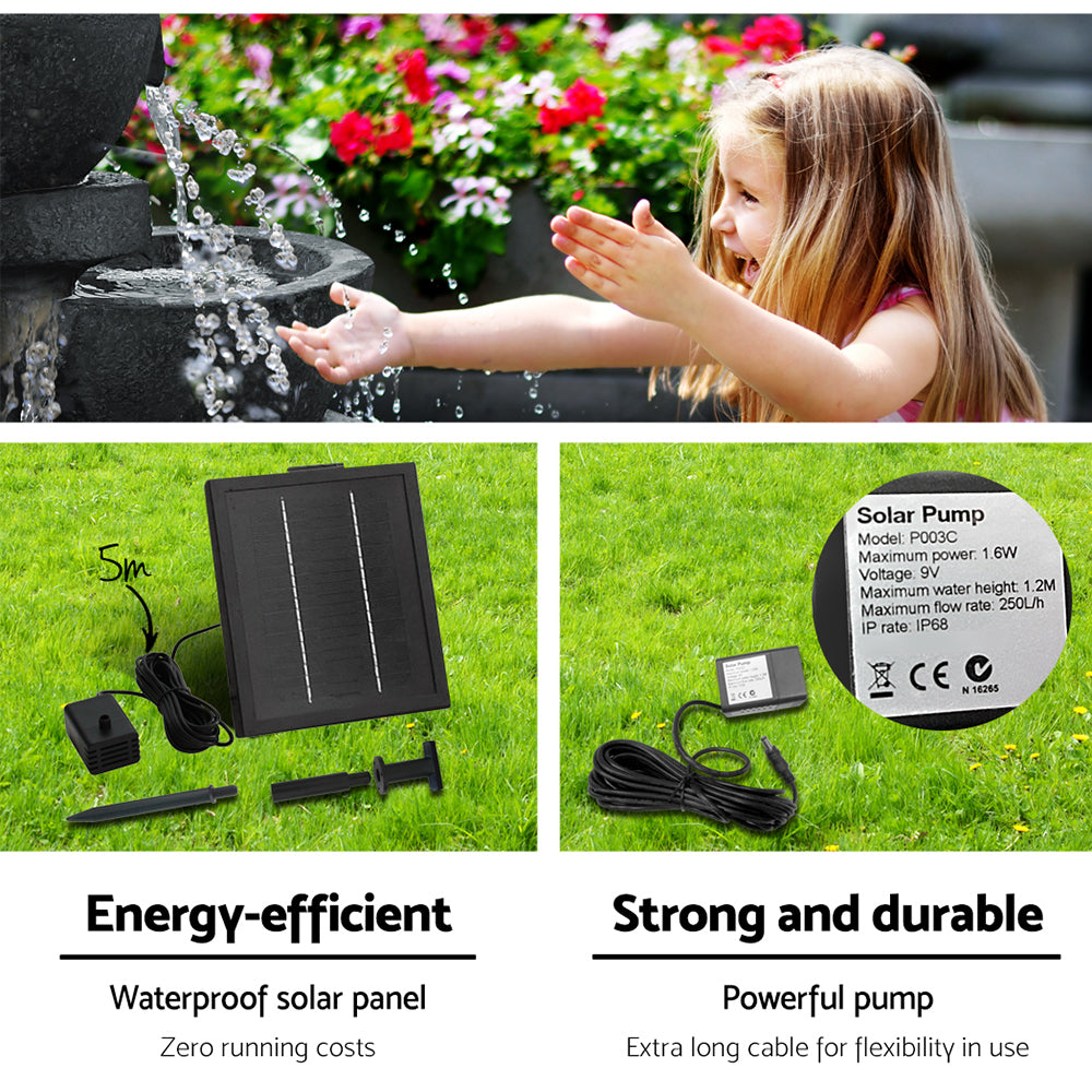 4 Tier Solar Powered Bird Bath