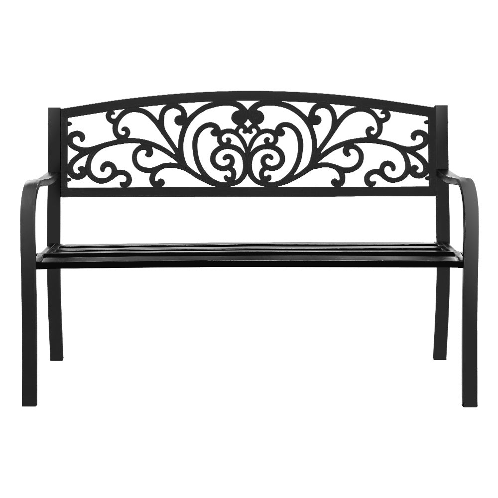 Folk Victorian Garden Bench - Black