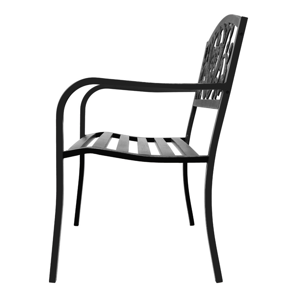 Folk Victorian Garden Bench - Black