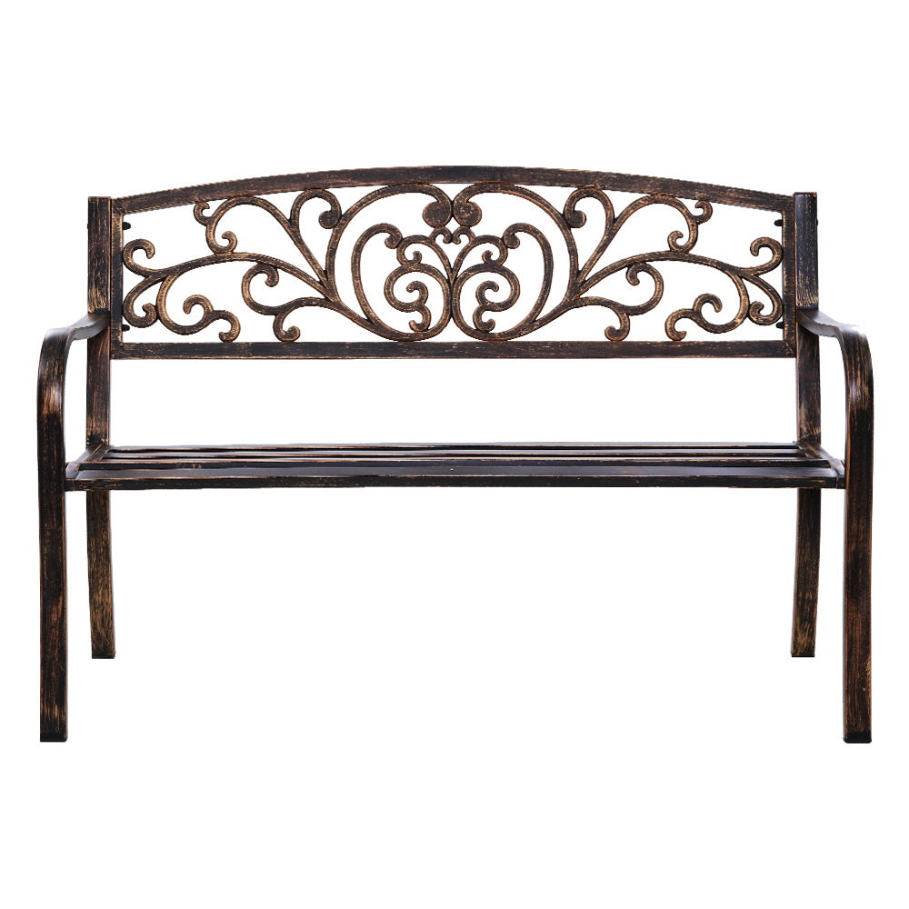 Folk Victorian Garden Bench - Bronze