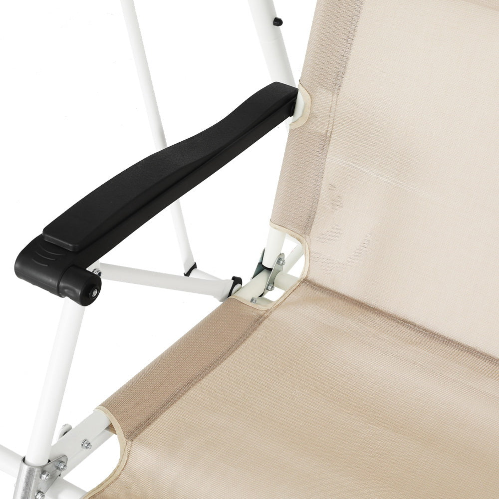 2 Seater Canopy Swing Chair - Beige