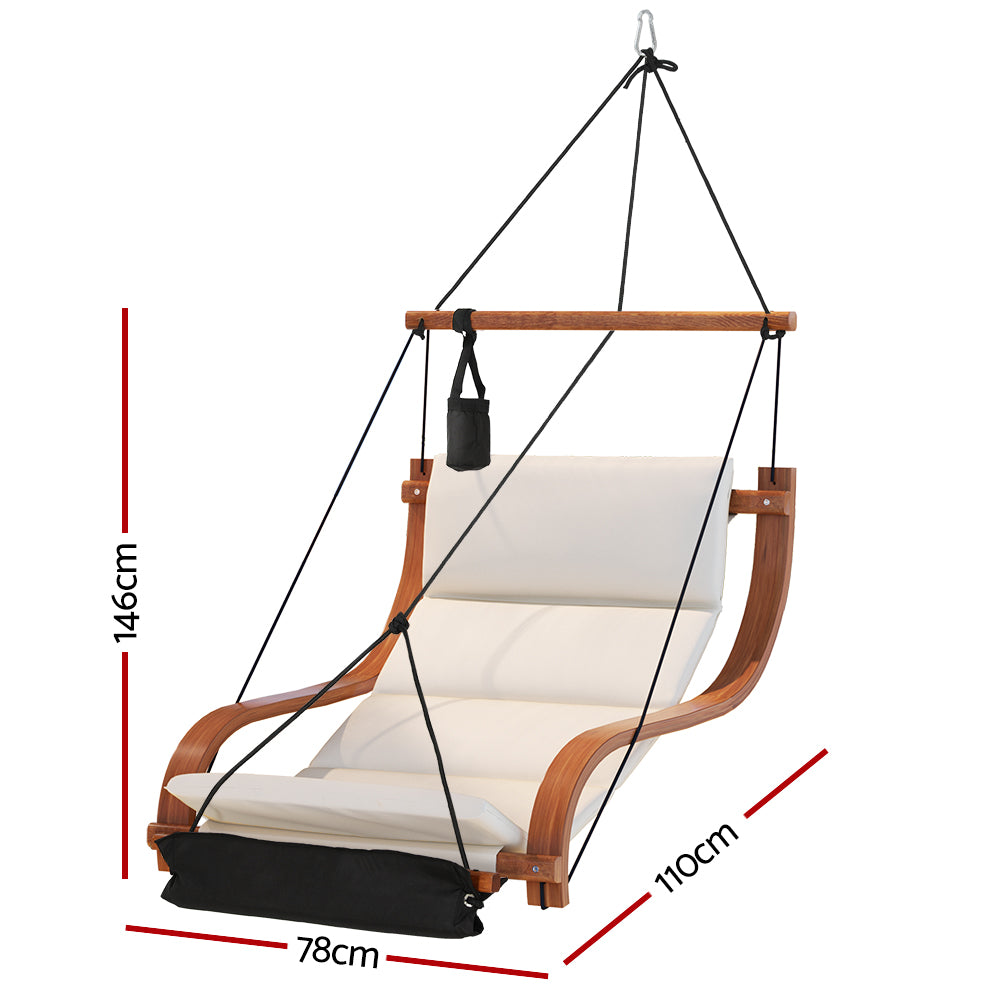 Indoor Outdoor Wooden Hanging Hammock Chair Only