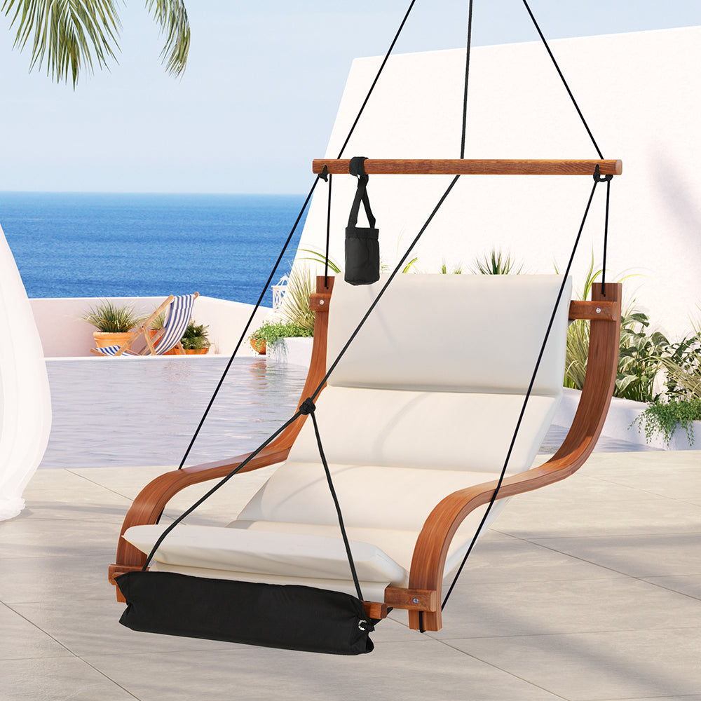 Indoor Outdoor Wooden Hanging Hammock Chair Only