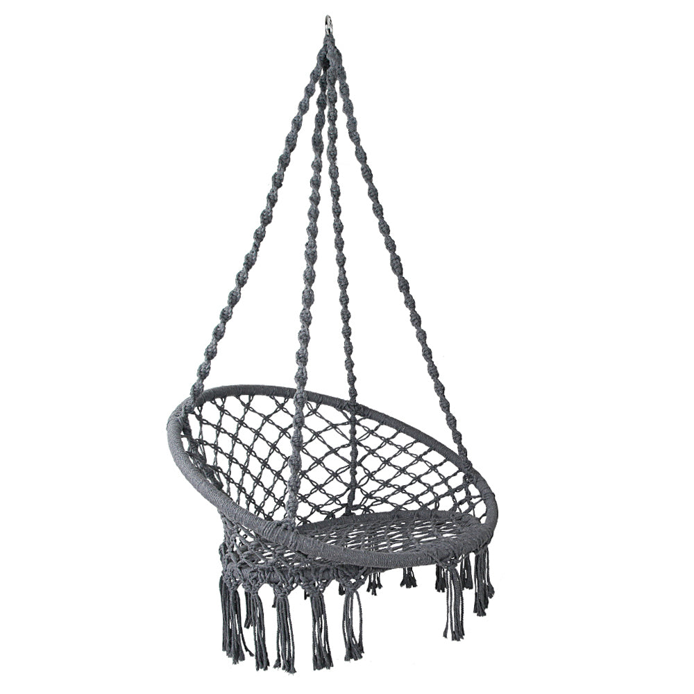 Grey Cotton Hanging Hammock Chair Only