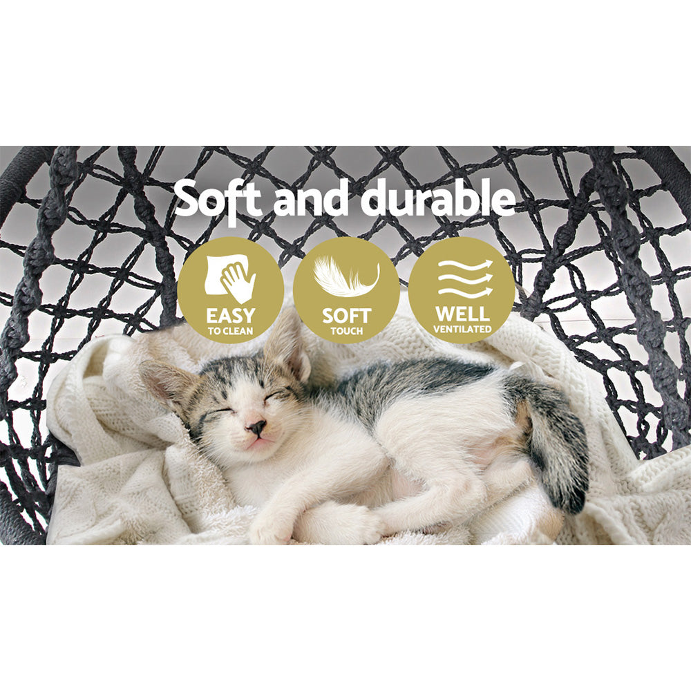 Grey Cotton Hanging Hammock Chair Only