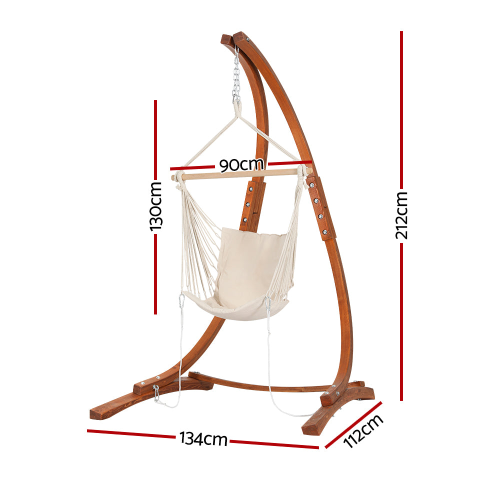 Wooden Hammock Chair with Timber Stand