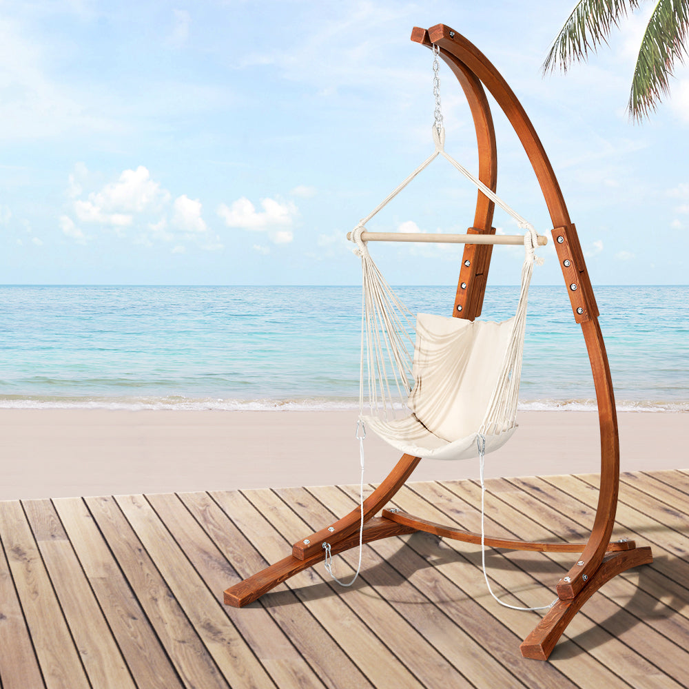 Wooden Hammock Chair with Timber Stand