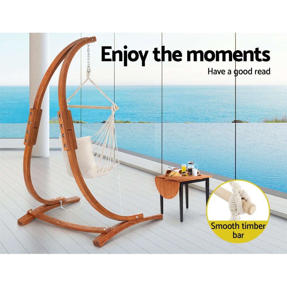 Wooden Hammock Chair with Timber Stand