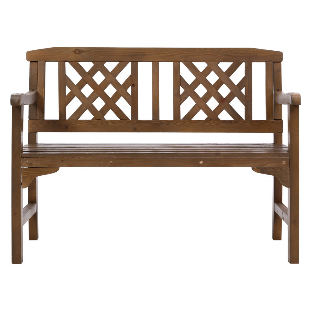 2 Seater Natural Timber Outdoor Garden Bench