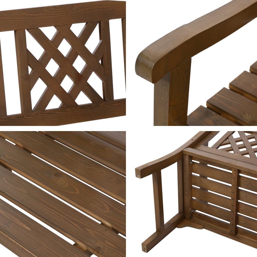 2 Seater Natural Timber Outdoor Garden Bench