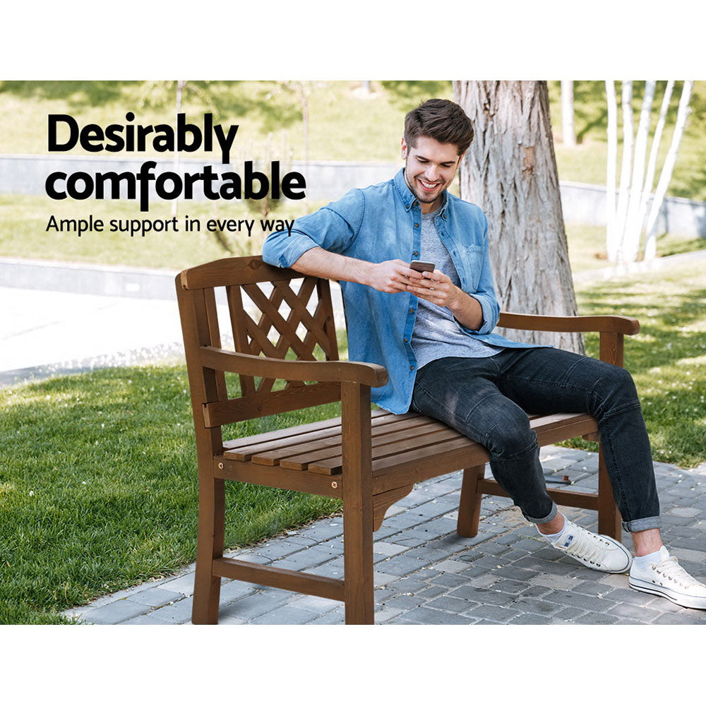 2 Seater Natural Timber Outdoor Garden Bench