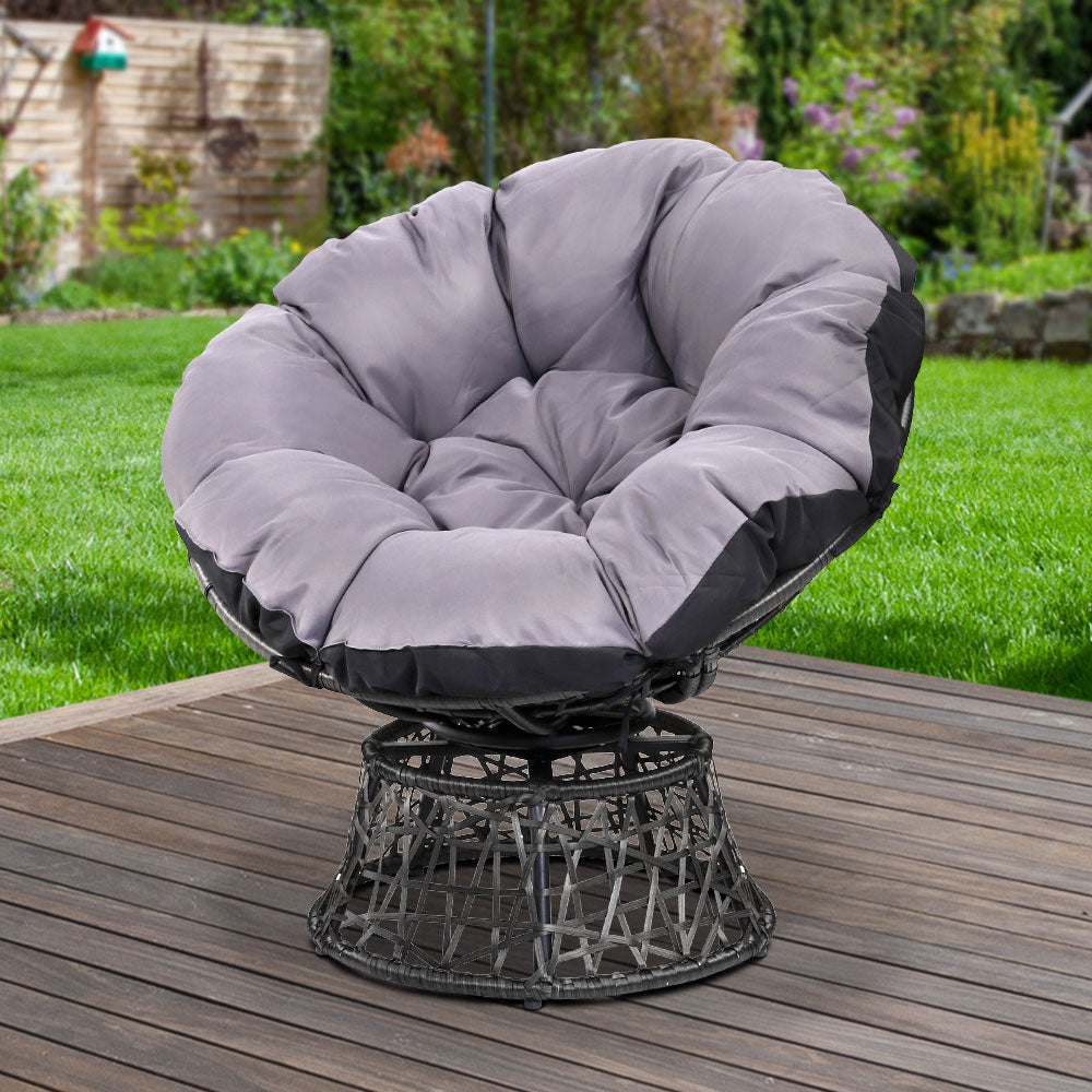 Outdoor Papasan Chair - Black