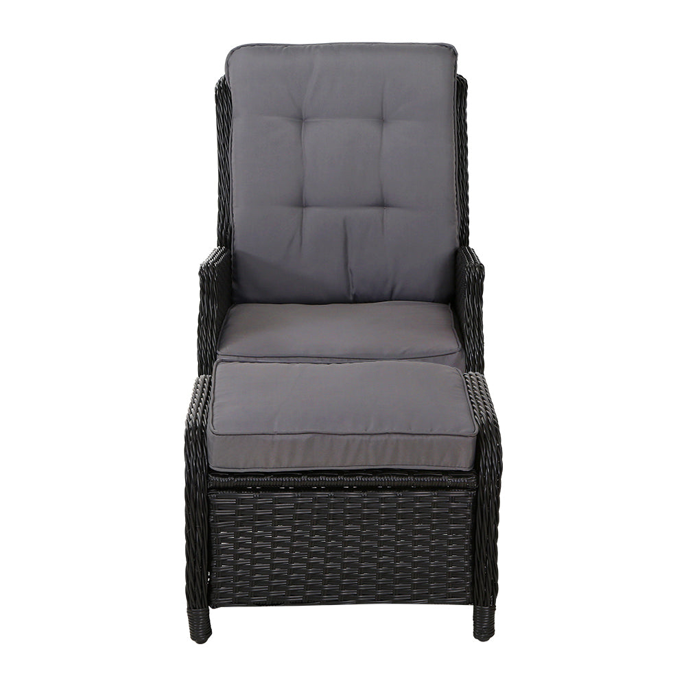 2PC Mauritius Outdoor Recliner Chair Sun Lounge Setting