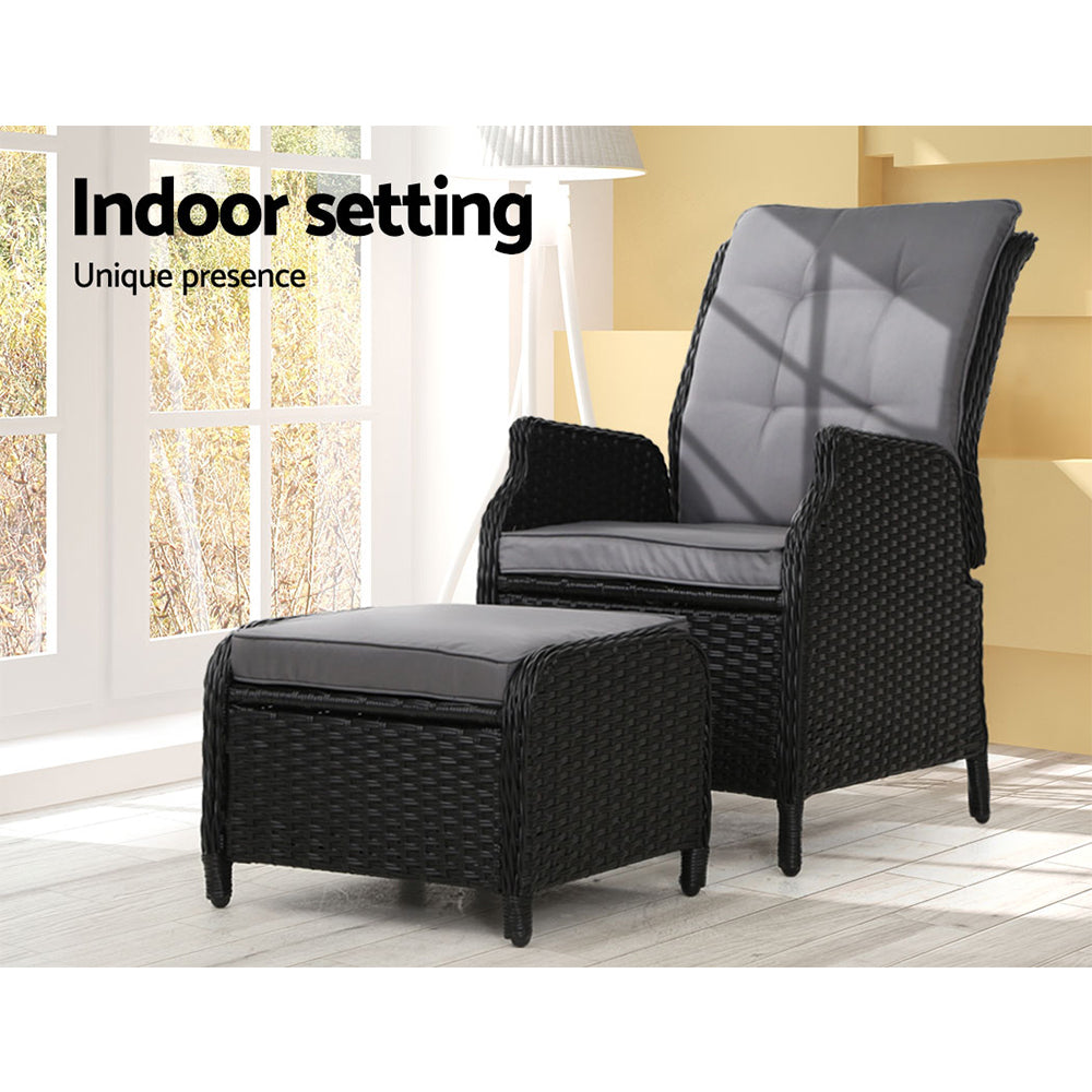 2PC Mauritius Outdoor Recliner Chair Sun Lounge Setting