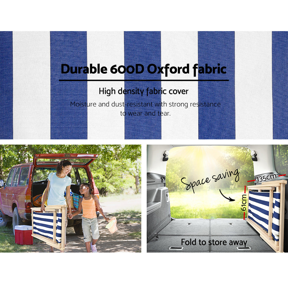 Foldable Beach Sling Chair - Blue & White Stripes