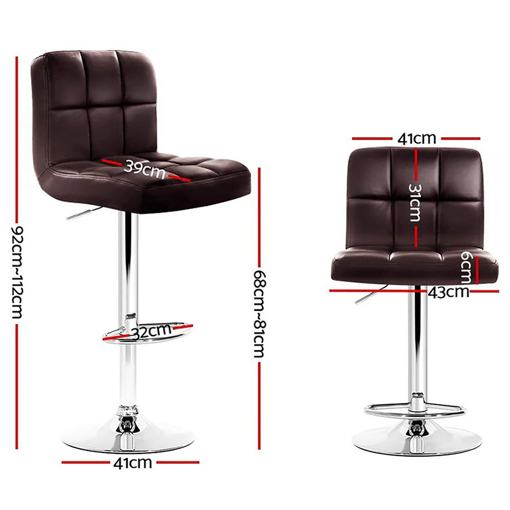 Set of 4 Crosby Leather Bar Stools