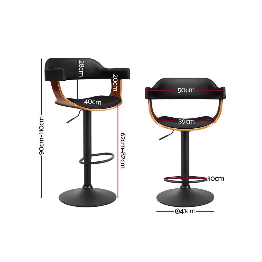 Albee Bar Stool w/Armrest - Black Base