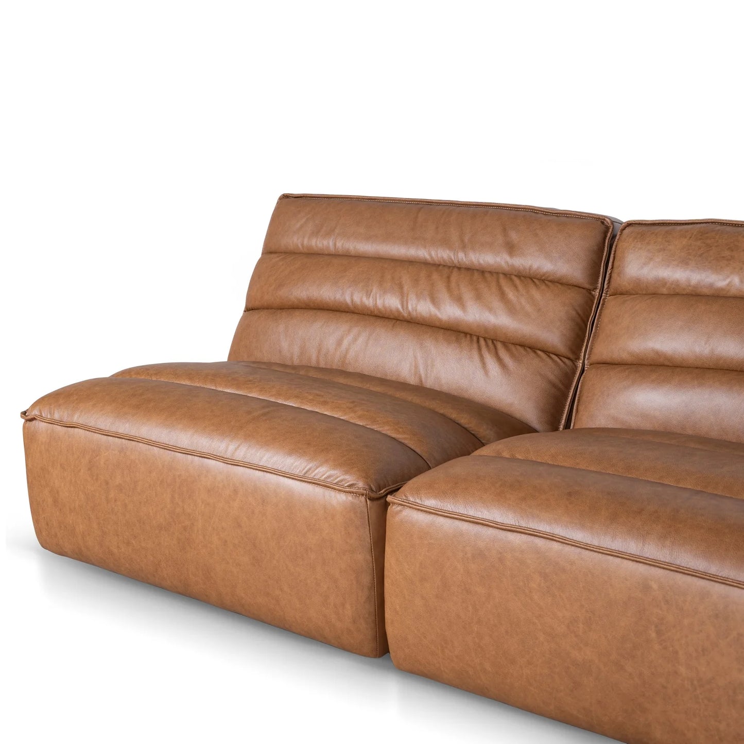 The Beaumont Modular Leather Corner Sofa - Amber Brown