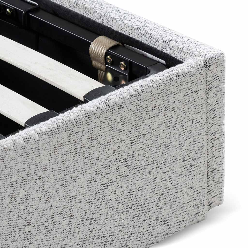 Pepper Haven Boucle Single Bed Frame with Storage