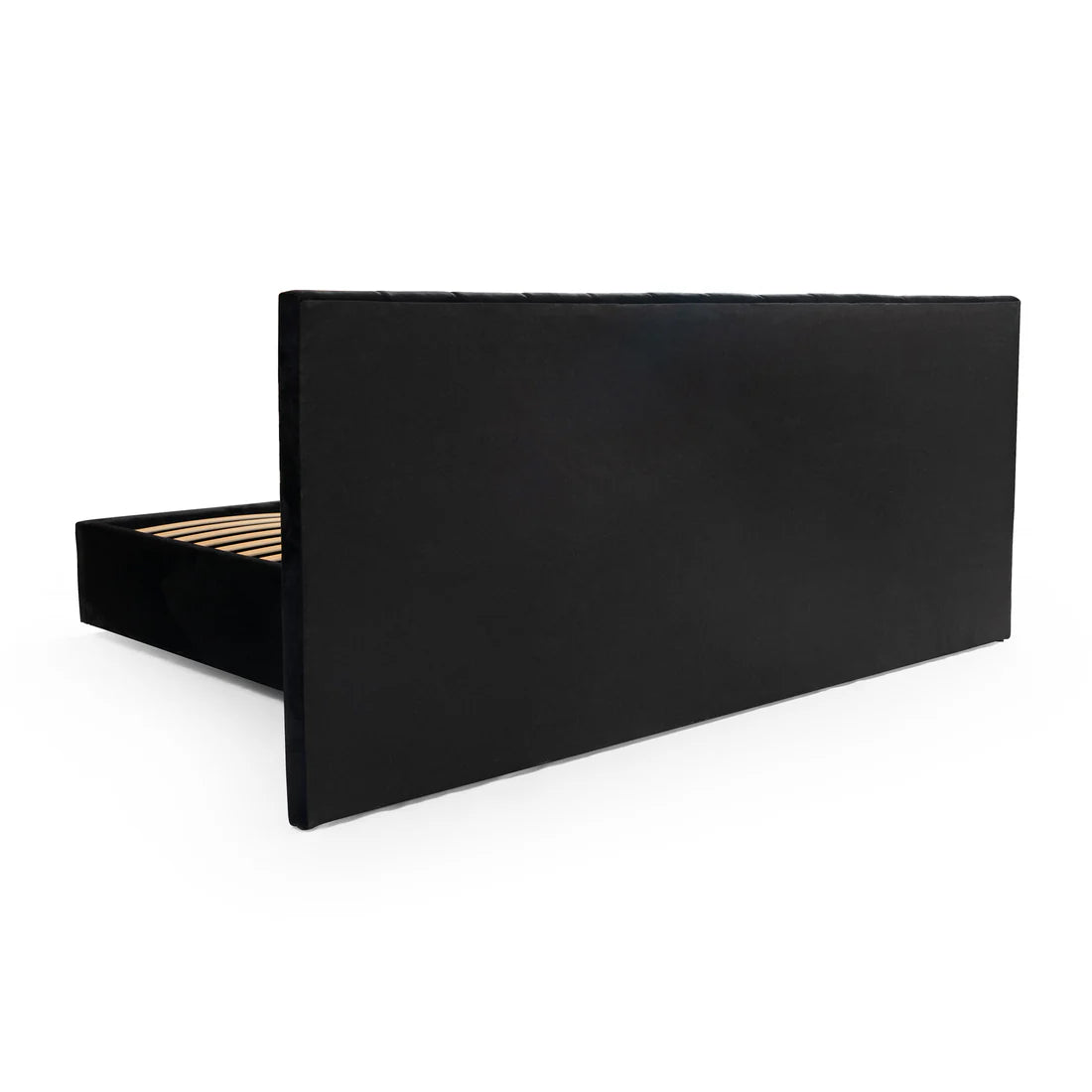 Vega Black Velvet King Bed Frame with Storage