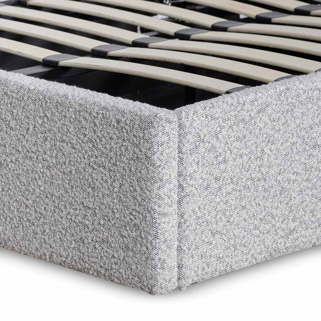Pepper Haven Boucle Single Bed Frame with Storage