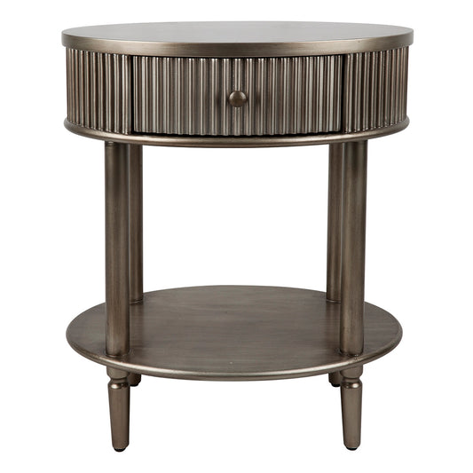 Arielle Oval Side Table - Antique Gold