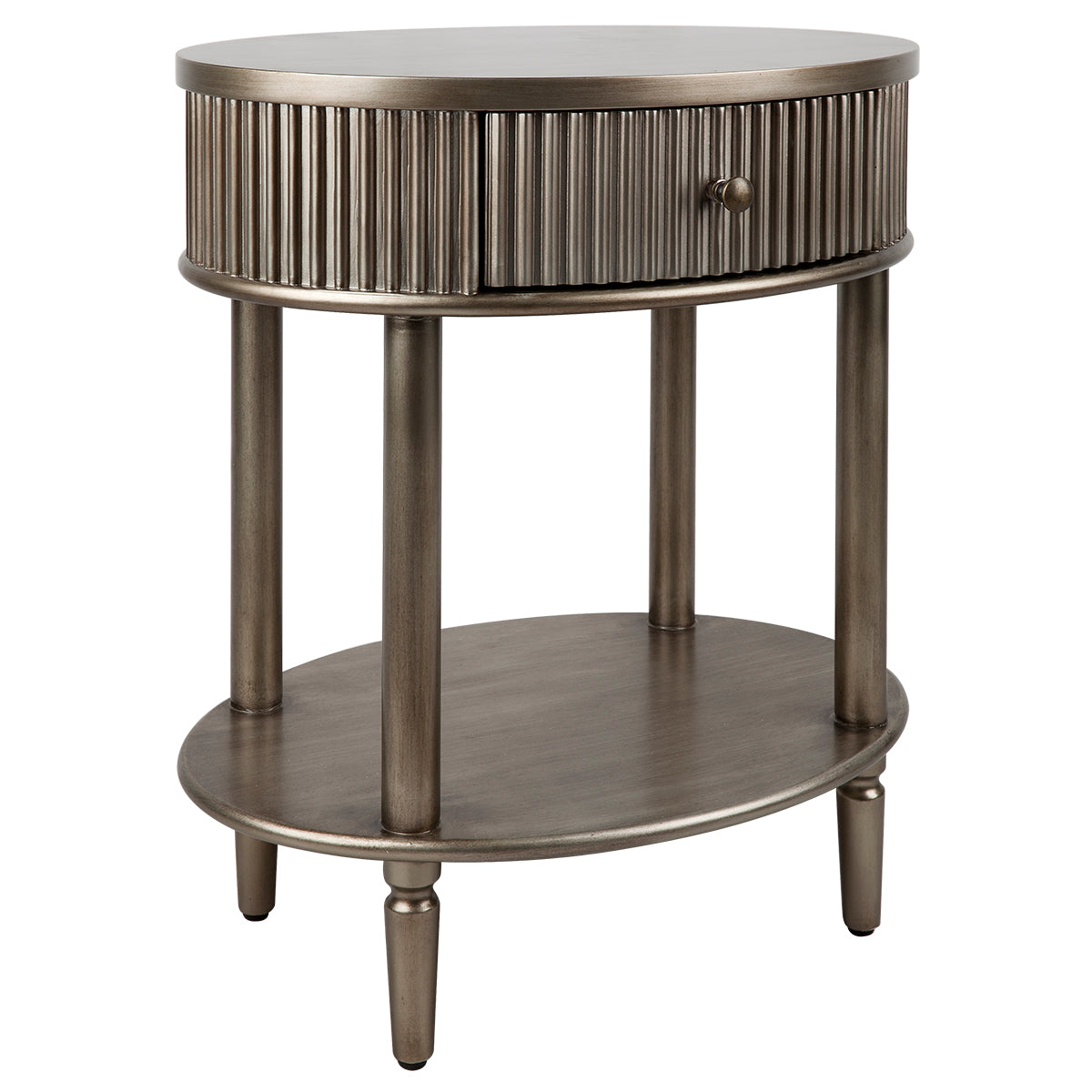 Arielle Oval Side Table - Antique Gold