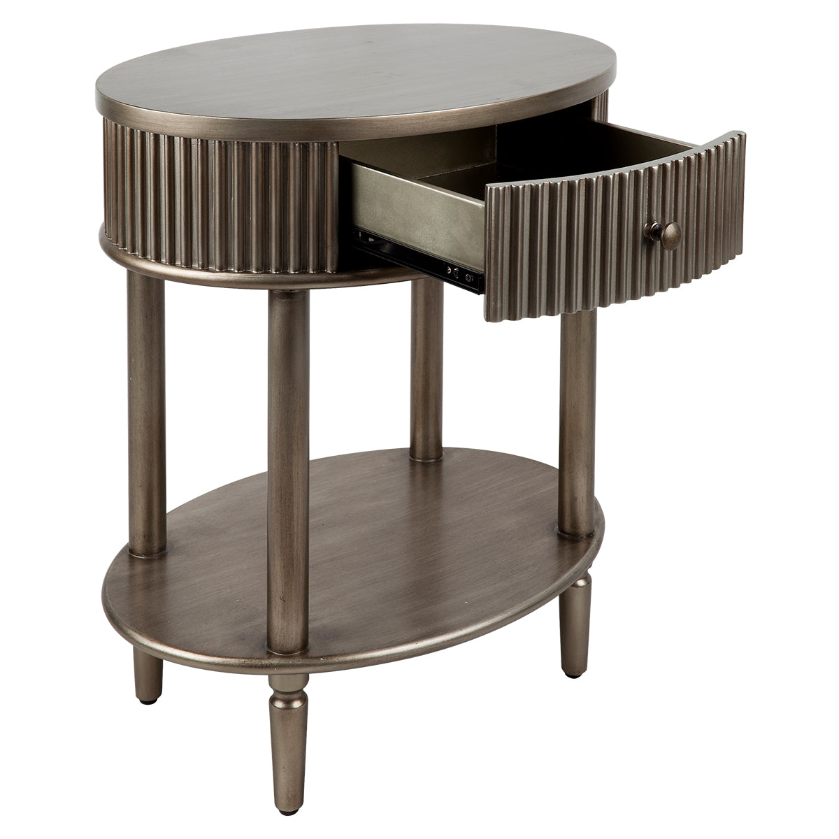 Arielle Oval Side Table - Antique Gold