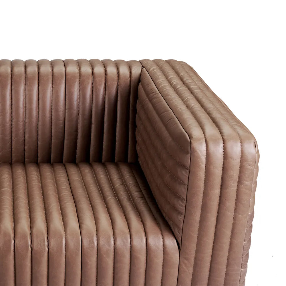 Dark Brown Leather Sofa