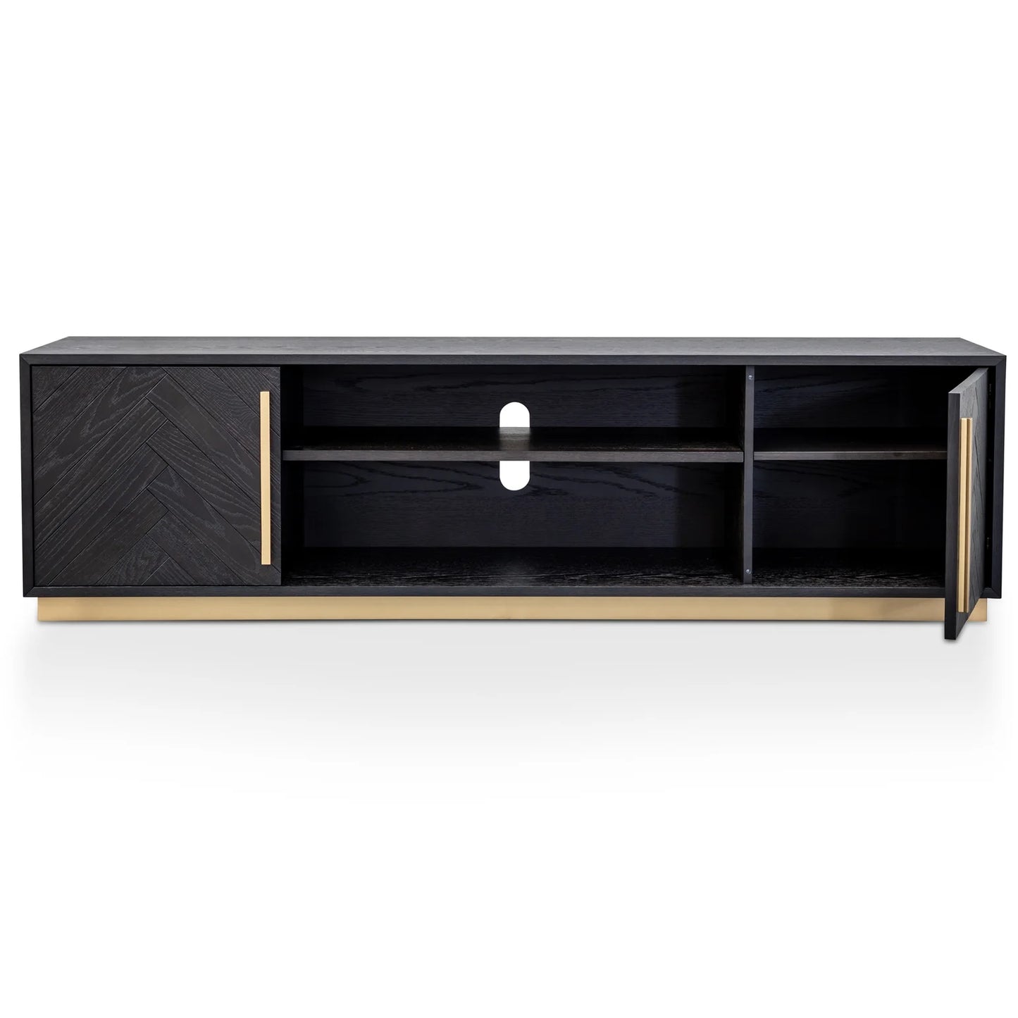 Reno Black and Brass Entertainment TV Unit