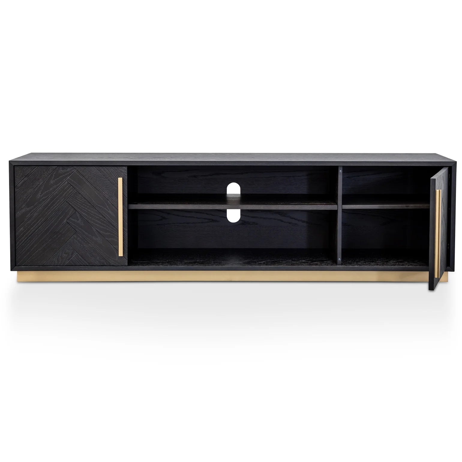 Reno Black and Brass Entertainment TV Unit